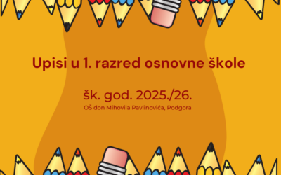 Obavijest o upisu djece u prvi razred osnovne škole u šk. godini 2025./2026. 