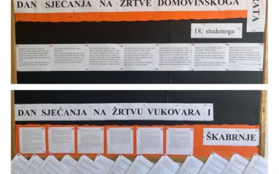 Literarne radionice iz Hrvatskoga jezika uz obilježavanje Dana sjećanja na žrtve Domovinskoga rata i Dana sjećanja na žrtvu Vukovara i Škabrnje